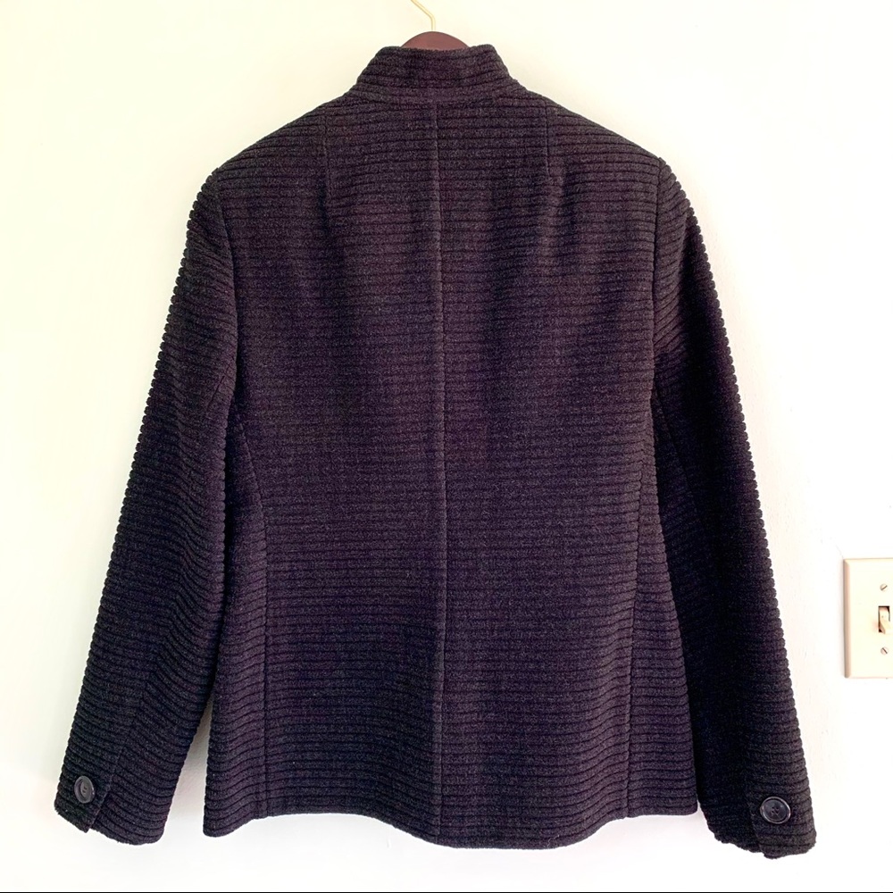 Akris Punto Stand Collar Ribbed Jacket Gray Size 8 - Picture 12 of 15